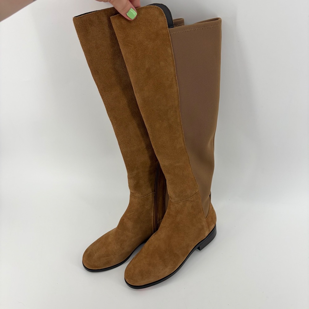 Cole Haan Womens 7B Tan Suede‎ Knee High Boots Grand 360 Stretch W25121